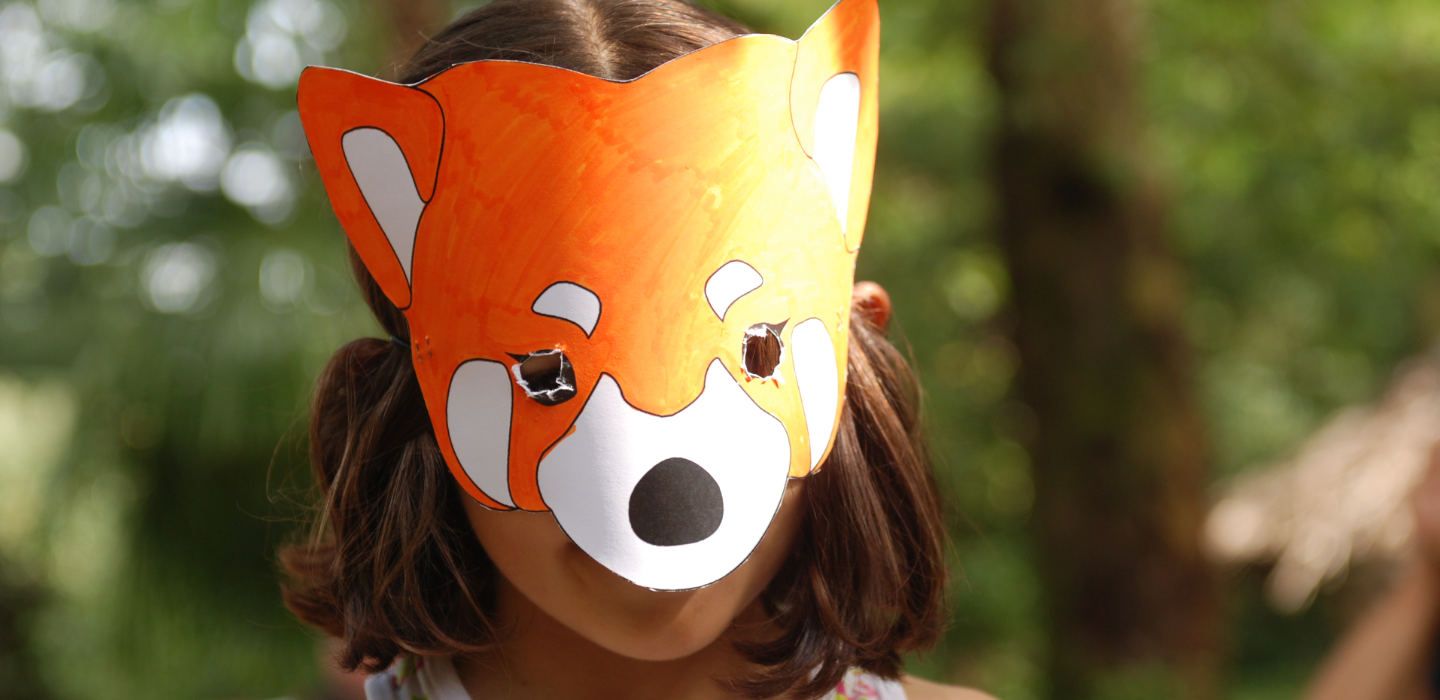 maschera panda rosso red panda day